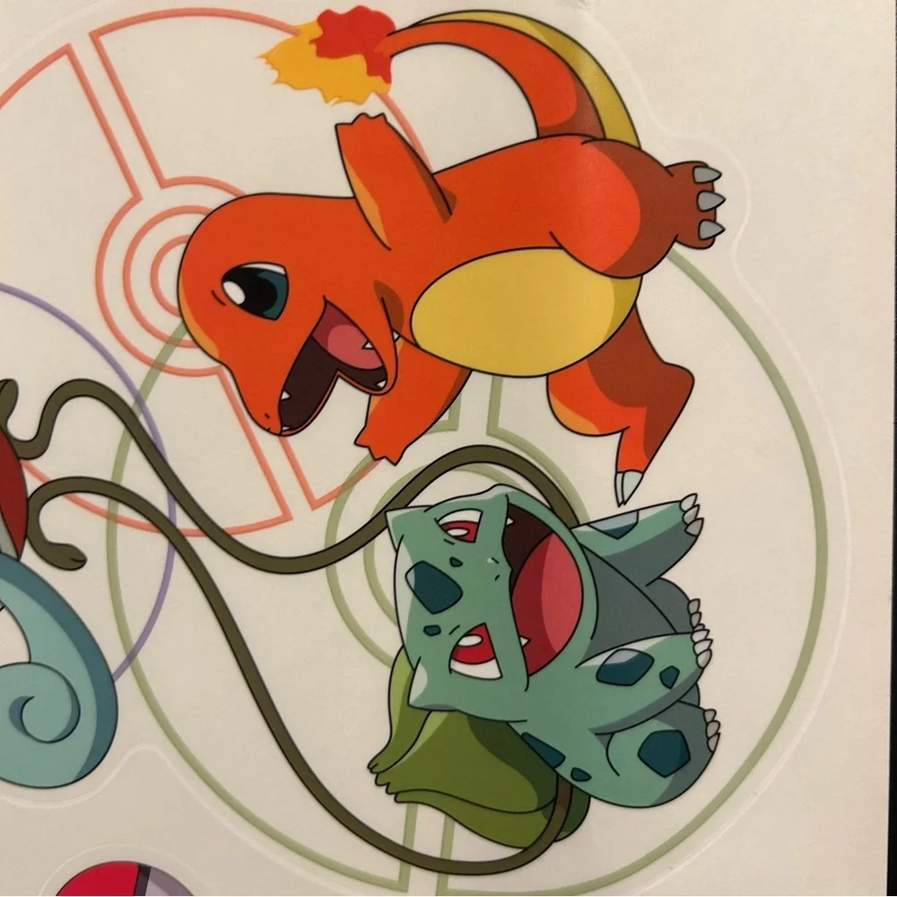 Pokemon peel & stick wall decal 25 pieces Nintendo USA 2019 4 sheets removable